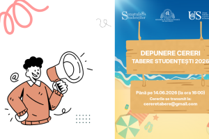 Banner Depunere cereri Tabere Studențești 2026 - până pe 14.06.2026 ora 16:00 - cereretabere@gmail.com