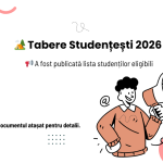 Banner anunț Studenți eligibili pentru tabere studențești 2026 - Facultatea de Management